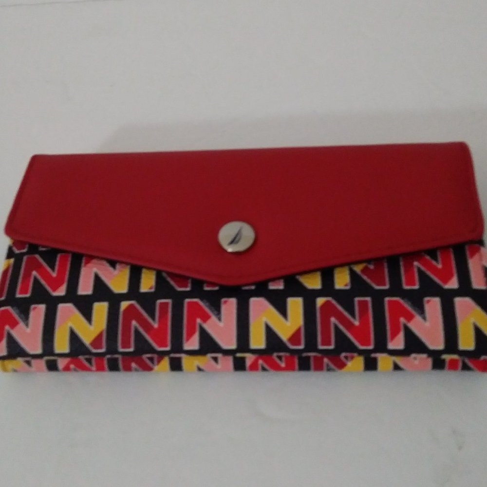 Nautica Money Manager RFID Red Wallet Envelope Clutch Organizer